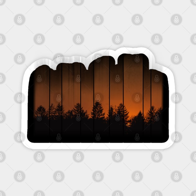 Trees Are The Cure - Sunset Silhouette Magnet by BlackGrain