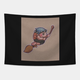 Kitchen Witch (on broom) Tapestry