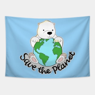 Save the planet! Save the polar bear! Tapestry