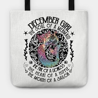 December Girl The Soul Of A Mermaid Hippie T-shirt Tote