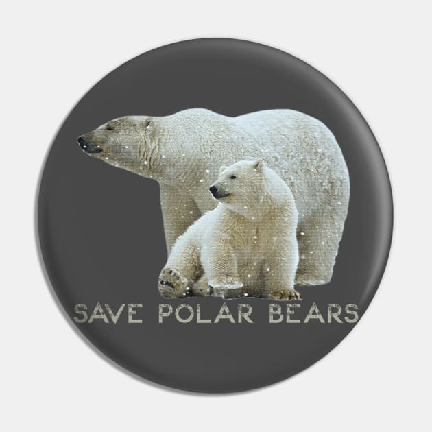 Save Polar Bears Pin by osaya