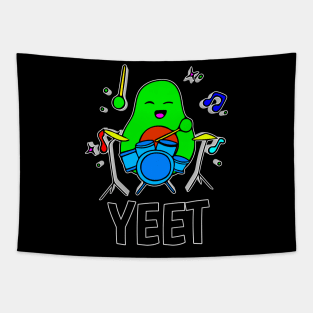 Yeet - Trendy Dance - Funny Avocado Cute Clipart Veggies - Musical Beats Drummer Tapestry