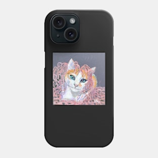 Kitty in pink shawl Phone Case