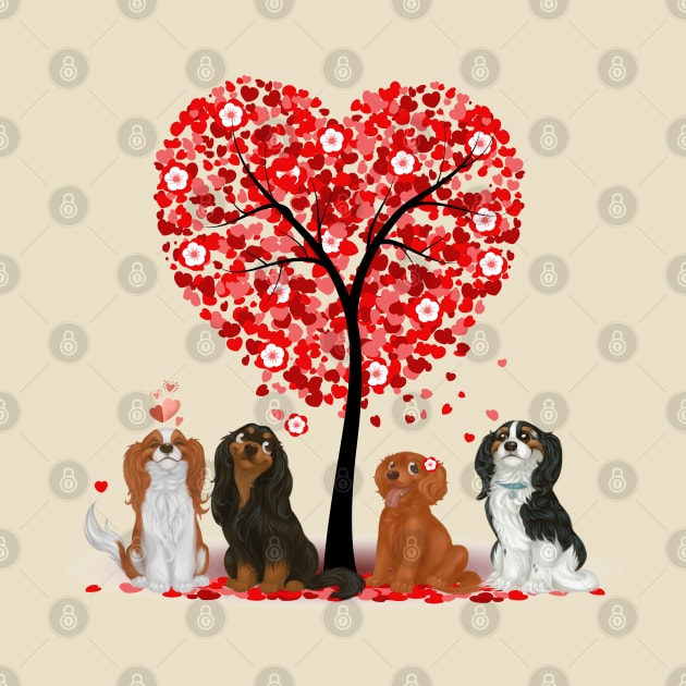 Cavalier King Charles Spaniels Love and Valentine Design by Cavalier Gifts