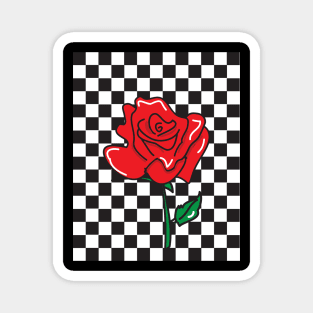 Roses checkered pop art Magnet