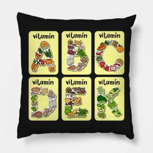 Vitamin letter illustration Pillow