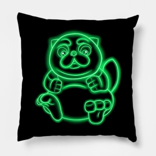 Neon Cute Fat Cat Pillow