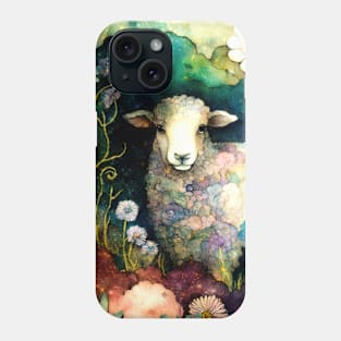 Sheep , Watercolor Farm Animals Phone Case