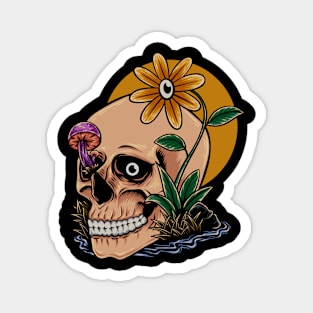 Smilling skull sunny days Magnet