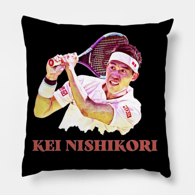 kei nishikori Pillow by BorodinaAlen