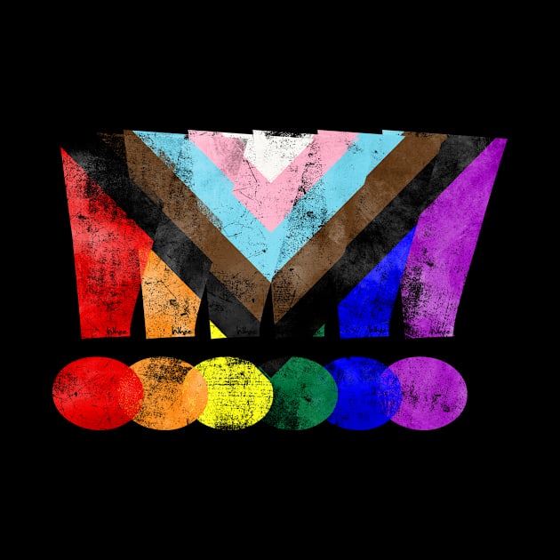 LGBTQ Progress Pride Grunge Exclamation Points by wheedesign