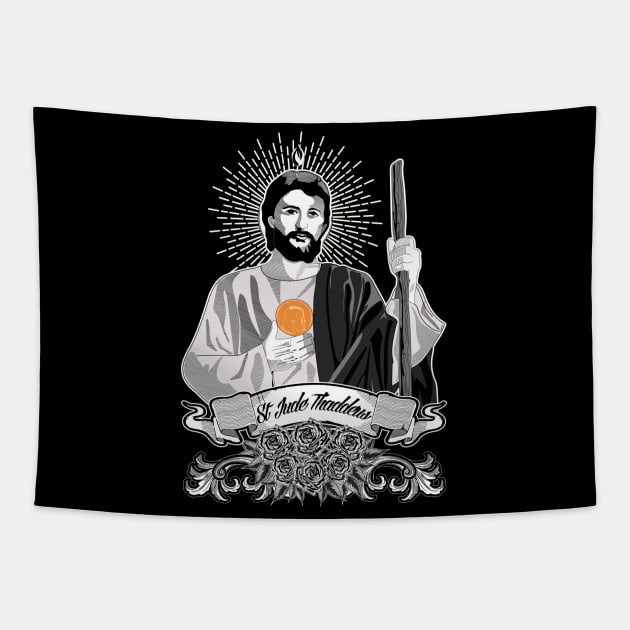 ST JUDE THADDEUS - NOVENA IMAGE Tapestry by Obedience │Exalted Apparel