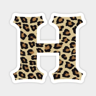 Letter H Leopard Cheetah Monogram Initial Magnet