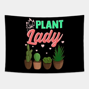Cute & Funny Plant Lady Planting Gardening Pun Tapestry