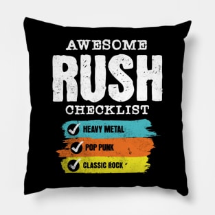 Awesome Rush checklist Pillow