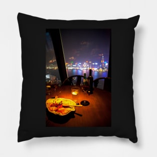Dinner With A View Pillow