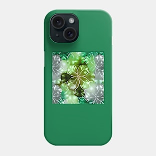 Saint Patrick's day shamrock shiny abstract floral pattern Phone Case