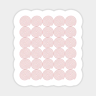 Geometric red spirals - relaxing pattern Magnet