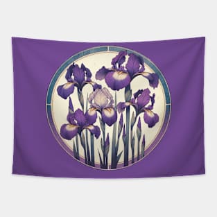 Purple Irises Tapestry