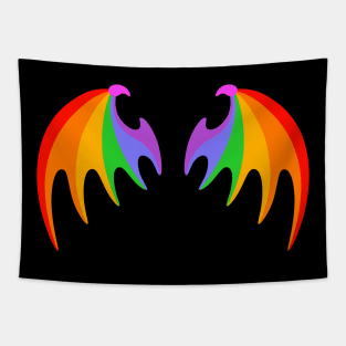 BACK PRINT - Rainbow Dragon Bat Wings Tapestry