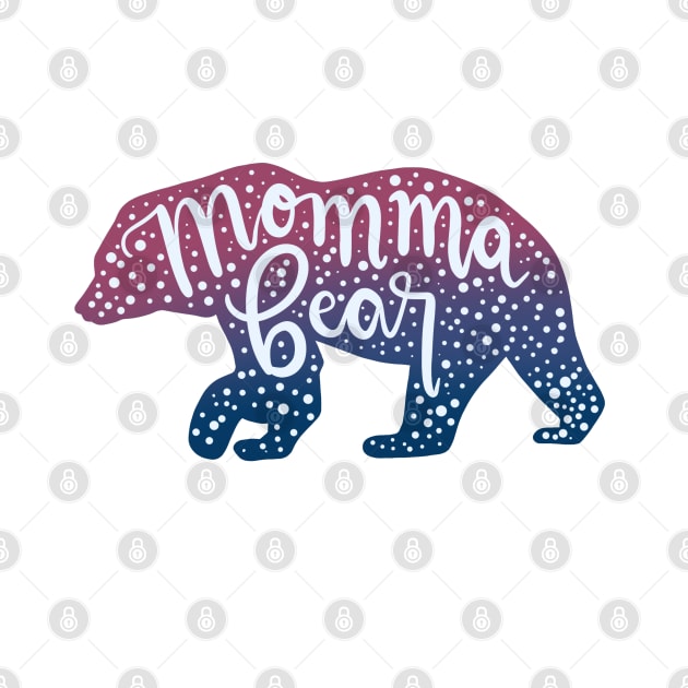 Momma Bear - pink and blue ombré by NewBranchStudio