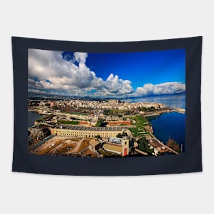 Corfu Old Town Panorama Tapestry