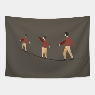 A tightrope walker Tapestry