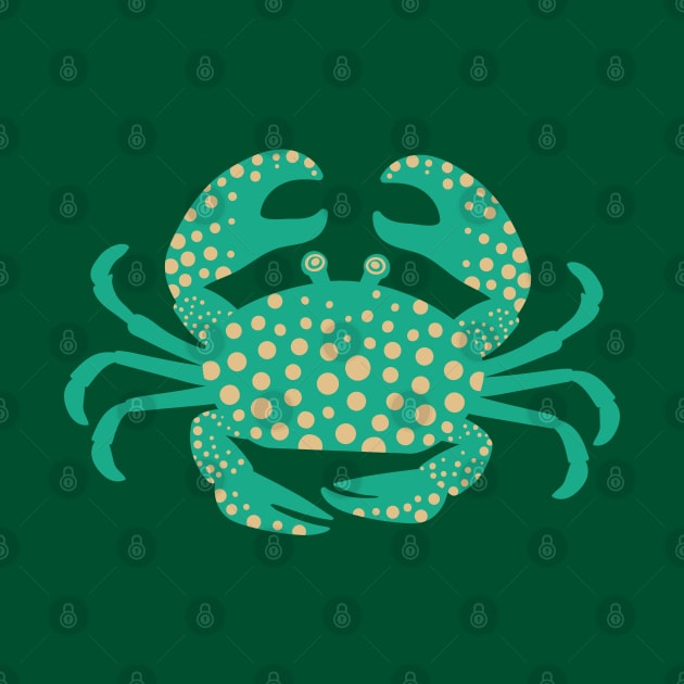 KING CRAB Coastal Ocean Undersea Beach Sea Crustacean Summer Green - UnBlink Studio by Jackie Tahara by UnBlink Studio by Jackie Tahara