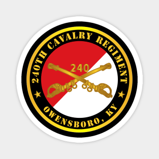 T-Shirt - Army - 240th Cavalry Regiment - Branch, Owensboro, Ky - Red - White X 300 Magnet