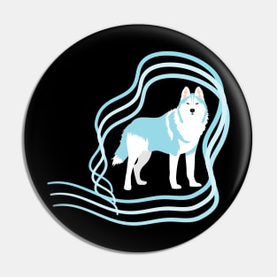 Wavy Siberian Husky Pin