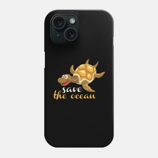 Save The Ocean Keep The Sea Plastic Free Turtle Scene Phone Case