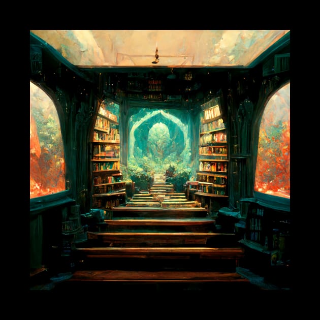 Scribe's Sanctuary - Fantasy Library by ArkMinted