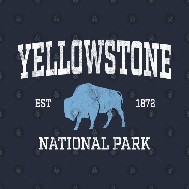 Yellowstone National Park Bison Athletic Distressed by TGKelly