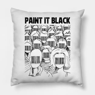 Barcode face Paint It Black Pillow