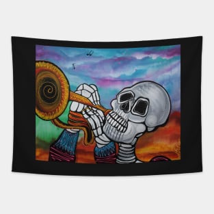 Skeleton Serenade Tapestry