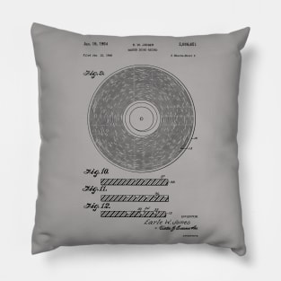 LP Vinyl Record Patent Image 1954 Pillow