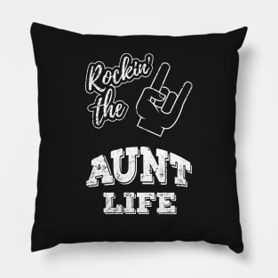 Rocking The Aunt Life Rockin Christmas Present Gift T-Shirt Auntie Rock Pillow