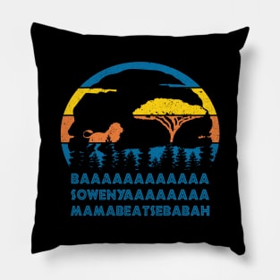 Retro Baaaa Sowenya Bababeatsebabah Lion Pillow