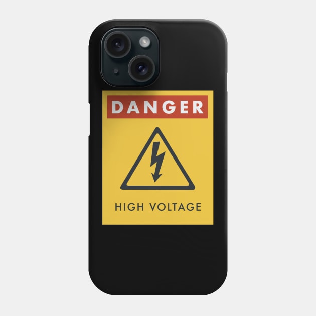 Warning High Voltage Sign Danger Phone Case by fromherotozero