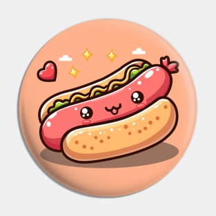 Cute Hotdog with Vegetable Pin