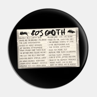 80's Goth Mix Tape Cassette Pin