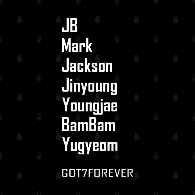 GOT7 forever Members names white by PLMSMZ