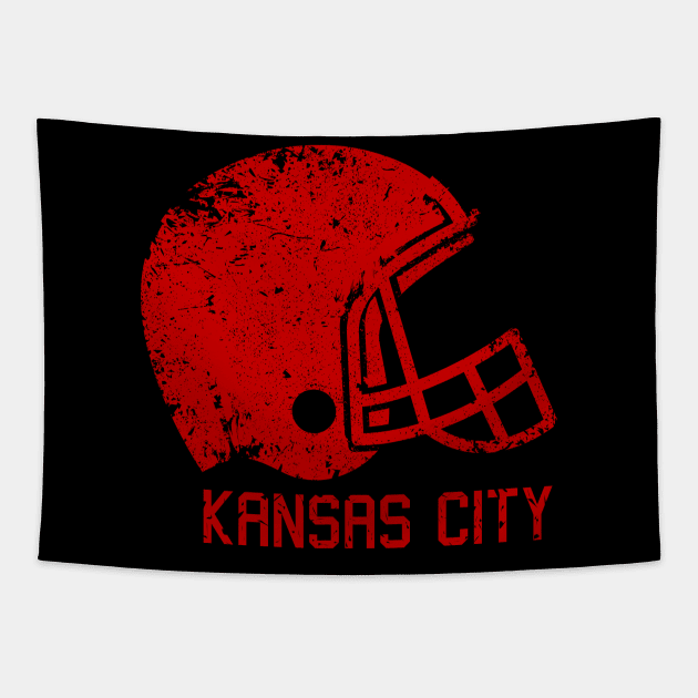 Kansas city chiefs Retro Helmet Tapestry by FootballBum