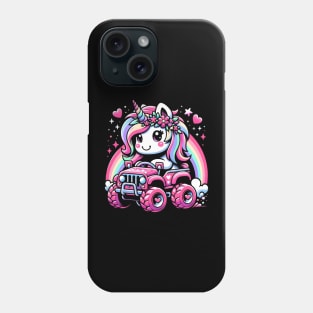 Monster Truck Unicorn Birthday Party Monster Truck Girl Phone Case