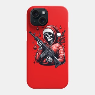 Christmas skull  Funny Skeleton Santa Phone Case