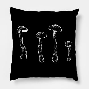 Simple Mushroom Sketch Pen And Ink Artwork Minimal Psychedelic Nature Pillow