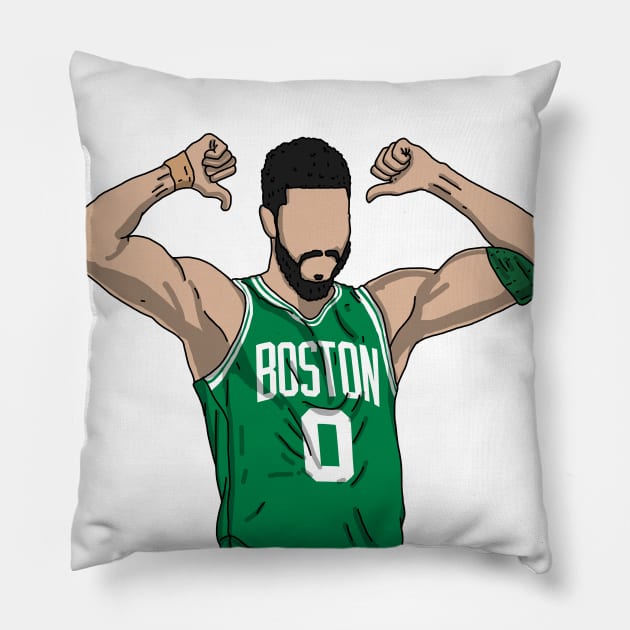 Jayson Tatum Celebration Pillow by Luna Illustration