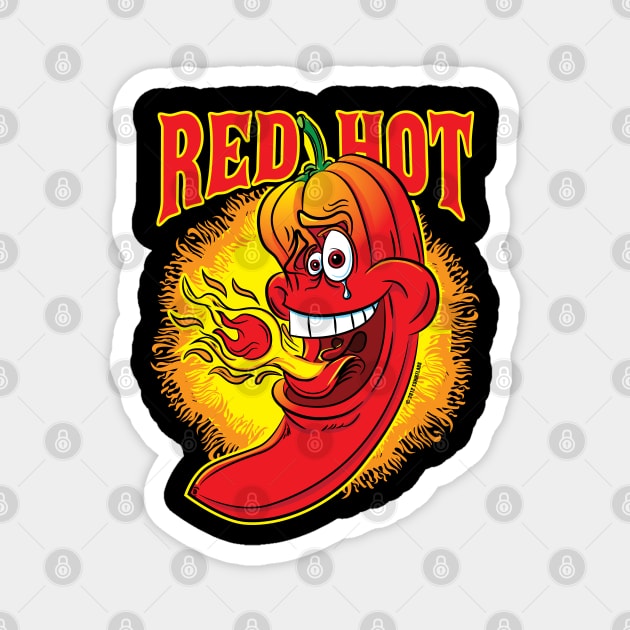 Flaming Red Hot Spicy Chili Pepper Magnet by eShirtLabs