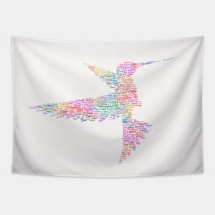 Hummingbird Bird Free Wildlife Text Word Cloud Tapestry