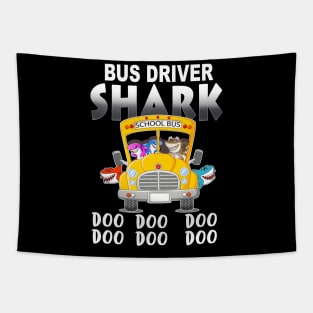 School Bus Driver Shark Tapestry